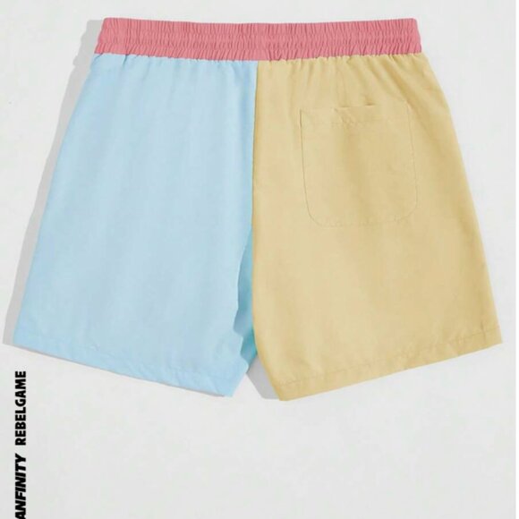 Manfinity Men's ColorBlock Patchwork Elastic Waist Drawstring Shorts, Medium - Picture 4 of 4